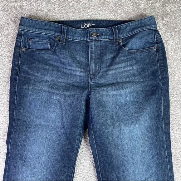 Loft Jeans Women's 6 Blue Modern Flare Low Rise Dark Denim Stretch - Picture 2 of 13